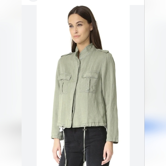 Rails Maverick Twill Military Jacket in sage Size XS EUC 100% Cupro - Picture 3 of 16